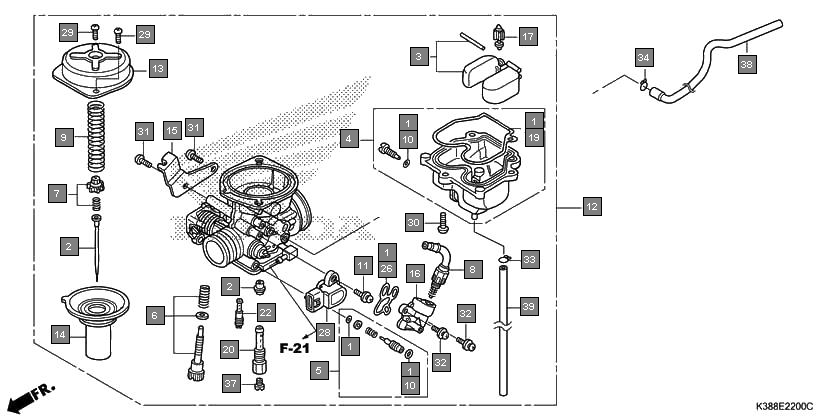 honda unicorn carburetor parts