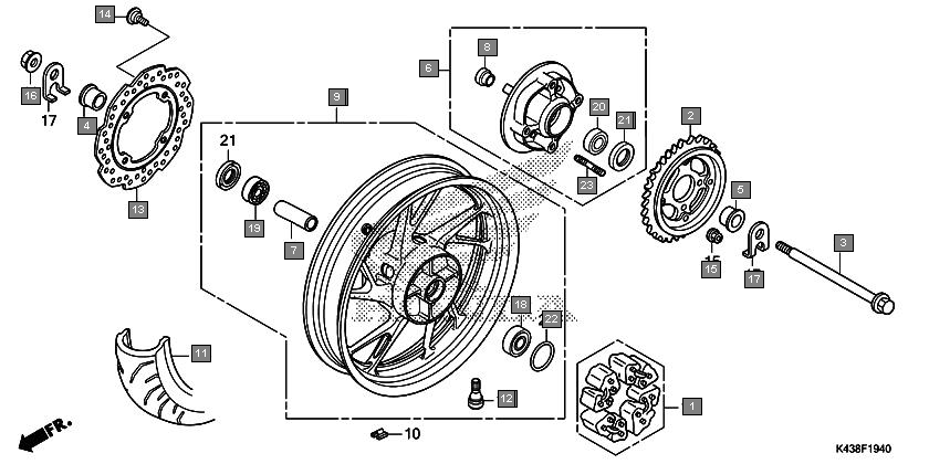 Honda hornet 160r rear wheel bearing price new arrivals